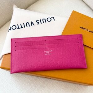 LOUIS VUITTON 2025 Canvas Credit Card Holder / Pondichery Pink